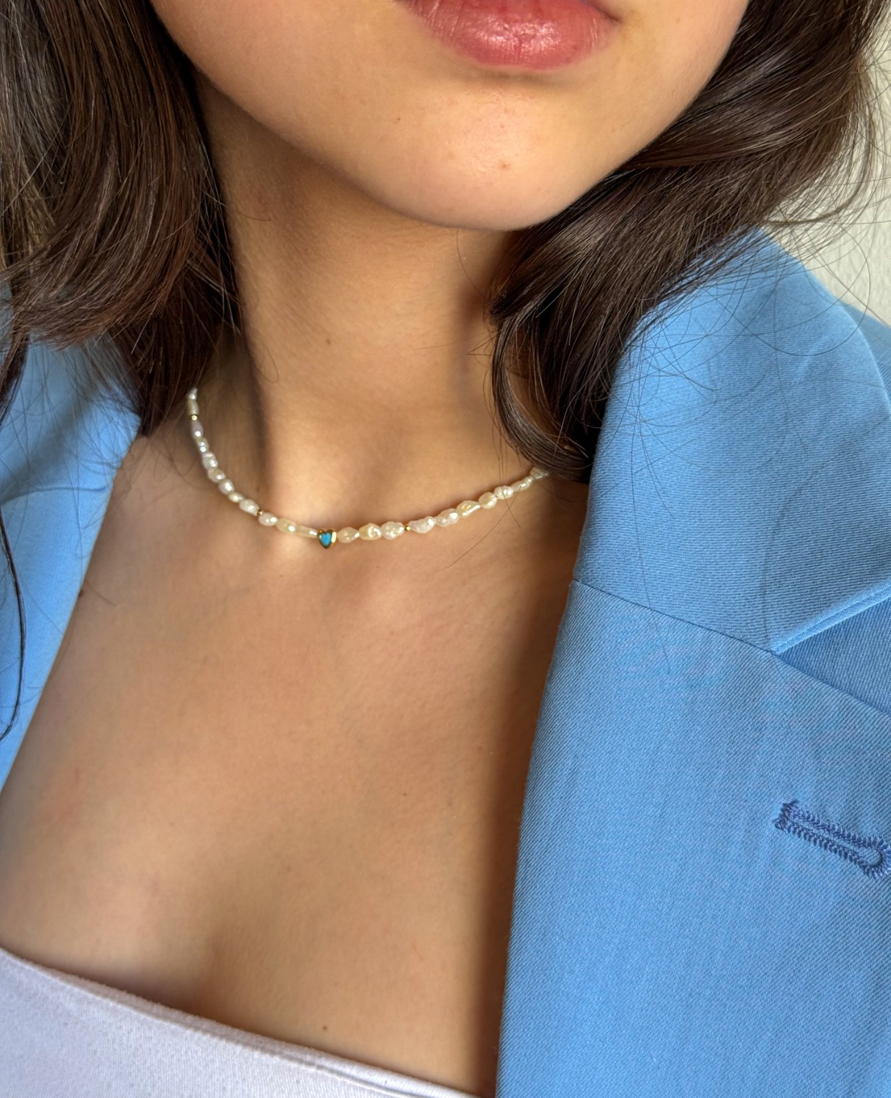 მარგალიტის ყელსაბამი - Blue hart